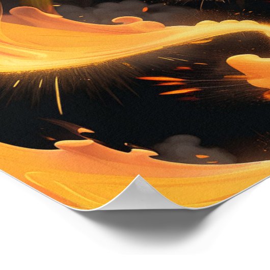 Vloeibaar vuur Abstract Poster (Hoek)