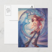 Vloeibaar watercijfer briefkaart (Voorkant / Achterkant)