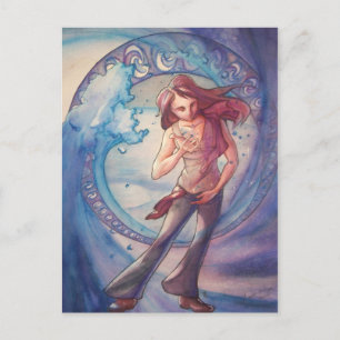 Vloeibaar watercijfer briefkaart