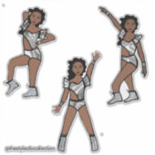 Vloeibaar Zilver Danser #1 Sticker (Voorkant)