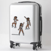 Vloeibaar Zilver Danser #1 Sticker (Koffer)