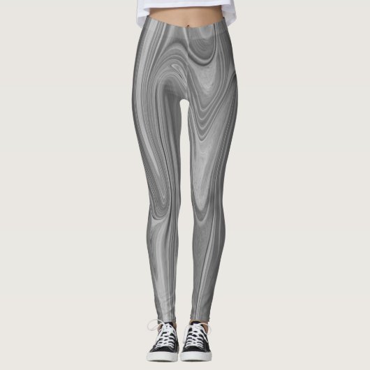 vloeibaar zwart-wit patroon leggings (Voorkant)
