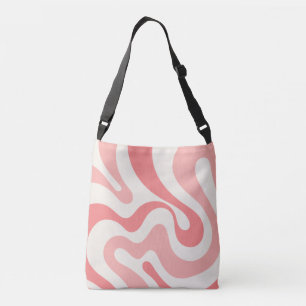 Vloeibaar zwijn Abstract in zacht roze Crossbody Tas