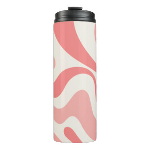 Vloeibaar zwijn Abstract in zacht roze Thermosbeker