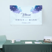 Vloeibaars en paarse bloemen spandoek (Beurs)