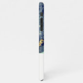 Vloeibare Abstracte alcohol Inkt Gold Navy Glitter iPhone Hoesje (Linkerkant)