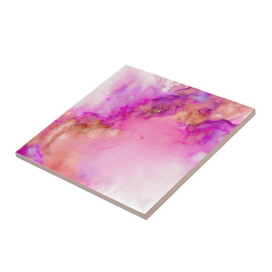 Vloeibare Abstracte alcoholinkt | Tegeltje (Zijkant)