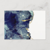 Vloeibare Abstracte goudmarine Glitter Weddenschap Informatiekaartje (Achterkant)