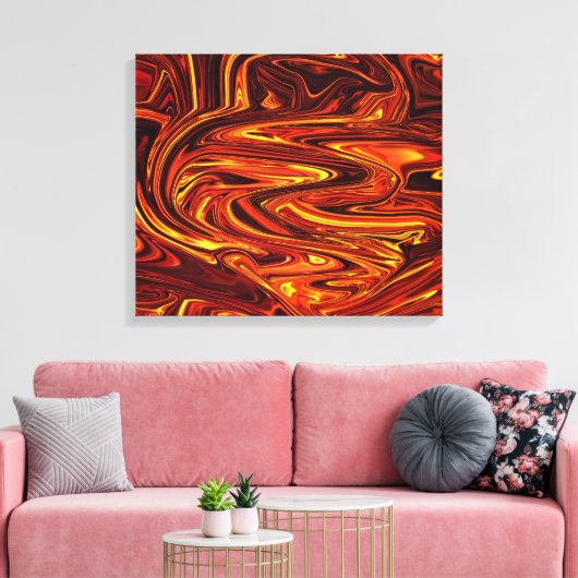 Vloeibare Abstracte kunst; Canvas Afdruk (Insitu (Woonkamer))