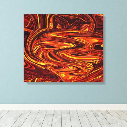 Vloeibare Abstracte kunst; Canvas Afdruk (Insitu (Houten vloer))