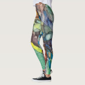 Vloeibare Abstracte kunst met wilde en kleurrijke Leggings (Links)
