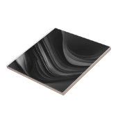 "Vloeibare Abstracte zwart-witte keramische Tegel" Tegeltje (Zijkant)