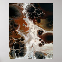 Vloeibare Acryl Abstract Schilderij Bruin Neutraal