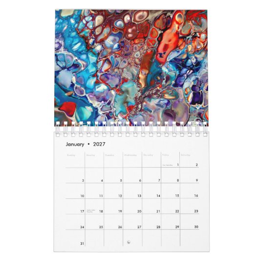 Vloeibare Acryl Abstracte Schilderijen Kunstkalend Kalender (Jan 2027)