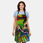 Vloeibare Acryl Heldere Kleur Gemarmerd Art Schort (Gedragen)