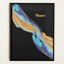 Vloeibare acryl schilderij gemaakt in een planner