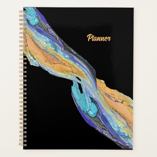 Vloeibare acryl schilderij gemaakt in een planner (Voorkant)