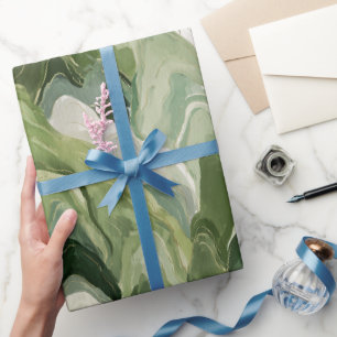 Vloeibare Aquarel Groen Woud Abstract Patroon Cadeaupapier