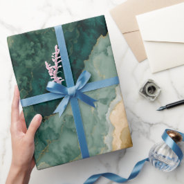 Vloeibare Aquarel Groen Woud Abstract Patroon Cadeaupapier