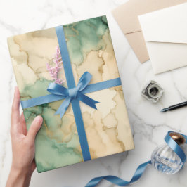 Vloeibare Aquarel Groen Woud Abstract Patroon Cadeaupapier