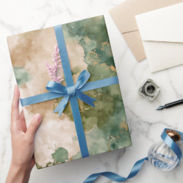Vloeibare Aquarel Groen Woud Abstract Patroon Cadeaupapier