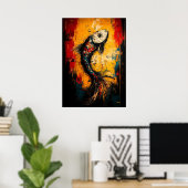 Vloeibare Beweging Hedendaagse Expressionistische Poster (Thuiskantoor)