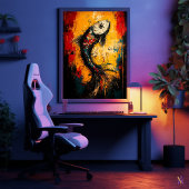 Vloeibare Beweging Hedendaagse Expressionistische Poster