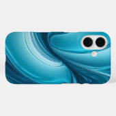 Vloeibare Blauwe Energie – Abstracte Stroom Ontwer Case-Mate iPhone Case (Achterkant (horizontaal))