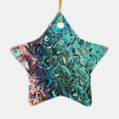 Vloeibare blauwe gel Abstract Keramisch Ornament (Achterkant)