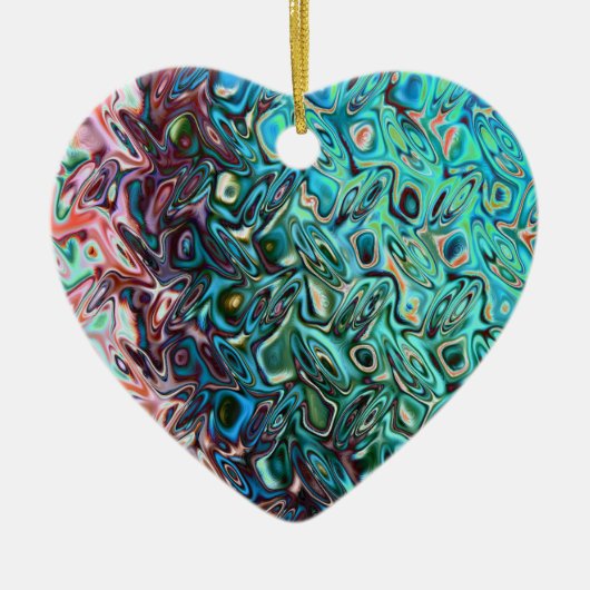 Vloeibare blauwe gel Abstract Keramisch Ornament (Voorkant)