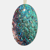 Vloeibare blauwe gel Abstract Keramisch Ornament (Links)