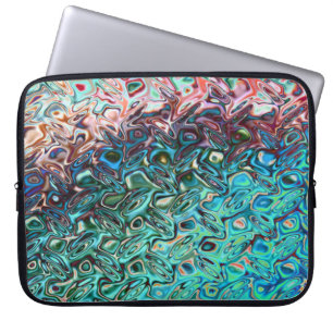 Vloeibare blauwe gel Abstract Laptop Sleeve