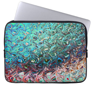 Vloeibare blauwe gel Abstract Laptop Sleeve
