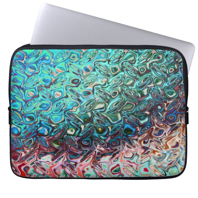 Vloeibare blauwe gel Abstract Laptop Sleeve (Voorkant)