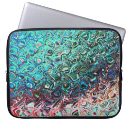 Vloeibare blauwe gel Abstract Laptop Sleeve