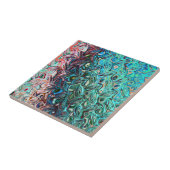 Vloeibare blauwe gel Abstract Tegeltje (Zijkant)