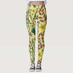 Vloeibare bloemen, bladeren, takken, naadloos, van leggings
