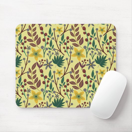 Vloeibare bloemen, bladeren, takken, naadloos, van muismat (Met muis)