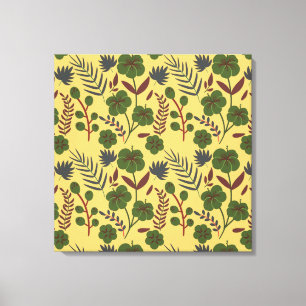 Vloeibare bloemen en vlinderbloemigen, naadloos canvas afdruk