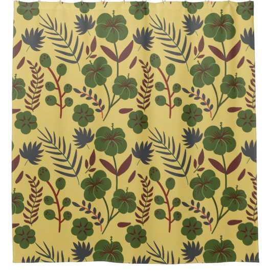 Vloeibare bloemen en vlinderbloemigen, naadloos douchegordijn (Voorkant)