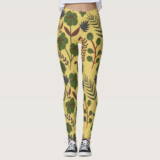 Vloeibare bloemen en vlinderbloemigen, naadloos leggings (Voorkant)