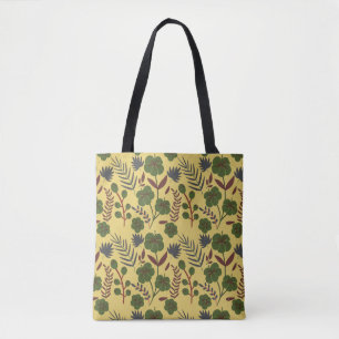 Vloeibare bloemen en vlinderbloemigen, naadloos tote bag
