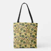 Vloeibare bloemen en vlinderbloemigen, naadloos tote bag (Achterkant)