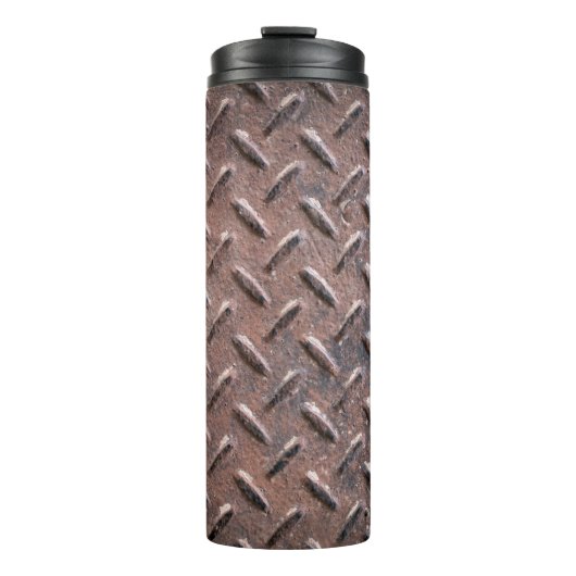 Vloeibare borden van het oude loopvlak, abstract thermosbeker (Voorkant)