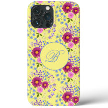 Vloeibare Bouquet Yellow Monogram iPhone Case