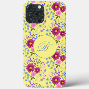 Vloeibare Bouquet Yellow Monogram iPhone Case