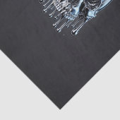 Vloeibare Chrome Zilveren Drip Schedel Halloween P Tissuepapier (Detail)