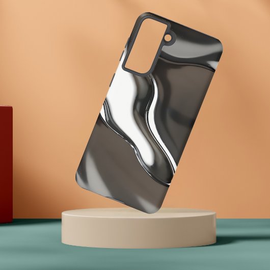 Vloeibare Chroomstroom Abstract Metaalachtig Samsung Galaxy Hoesje