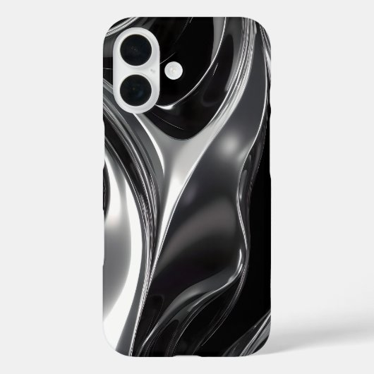 Vloeibare Chroomstroom – Abstracte Metallieke Text Case-Mate iPhone Case (Achterkant)