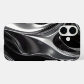 Vloeibare Chroomstroom – Abstracte Metallieke Text Case-Mate iPhone Case (Achterkant (horizontaal))